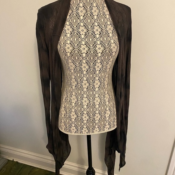 All Saints cardigan Brown Sheer Open Cardigan - Picture 2 of 8